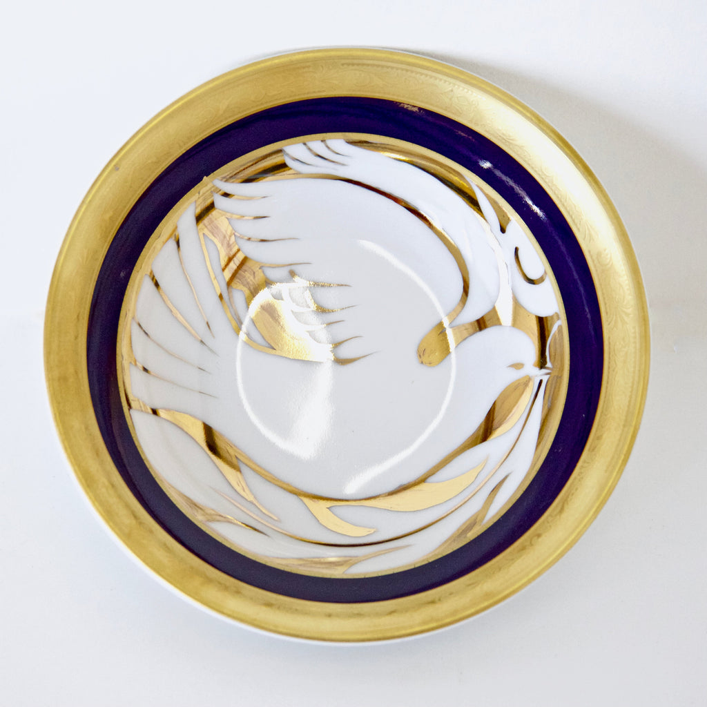5" Miranda Thomas Hand-Painted Peace Bowl with Gold Dove