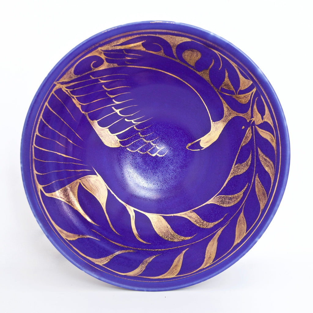 9" Sapphire and Gold Peace Bowl I