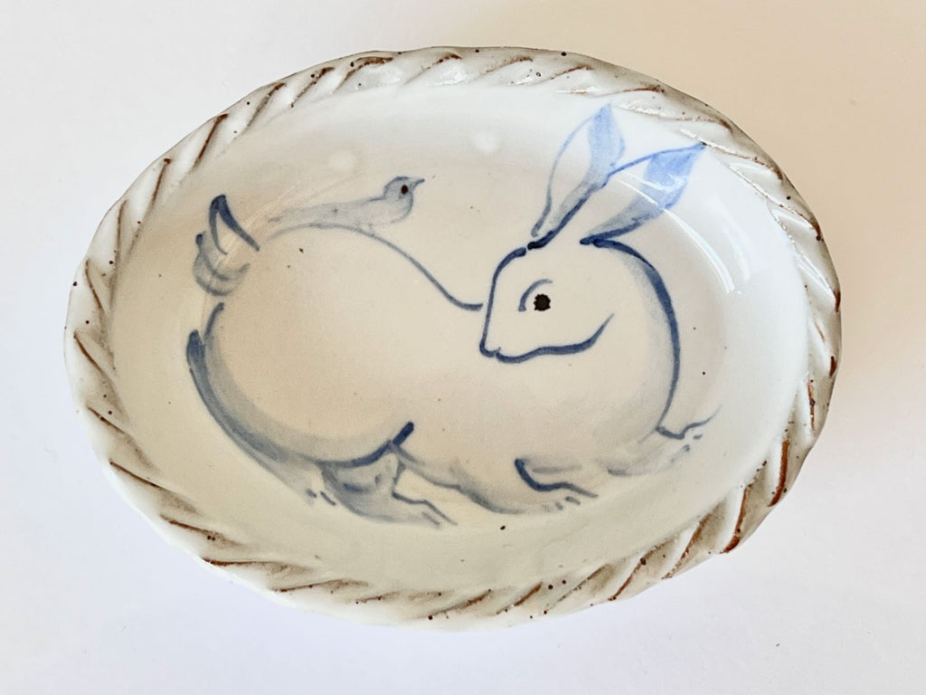 Mini Oval with Painted Rabbit