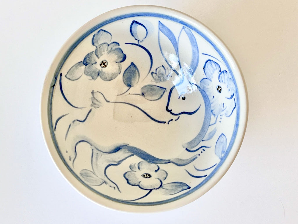 Painted Rabbit Dessert Bowl